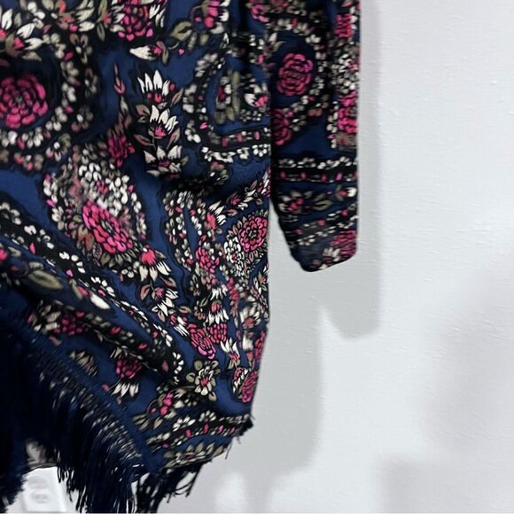 Hollister Boho Floral Paisley Kimono / shawl / light cardigan With Fringe - Picture 6 of 12